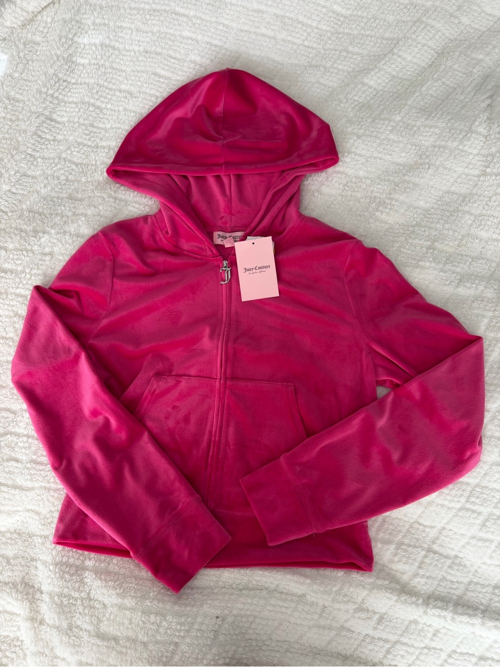 Juicy Couture Hot Pink Velour Hoodie Jacket